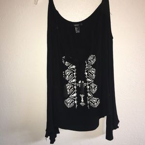 Black open shoulder top